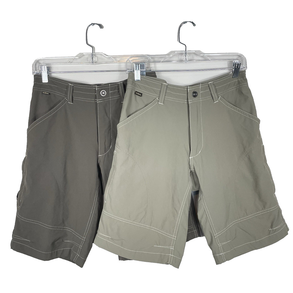 Kuhl Renegade Shorts Lot of 2 Size 30 Light & Dark Olive Outdoor Hiking Camping